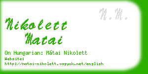 nikolett matai business card