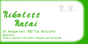 nikolett matai business card